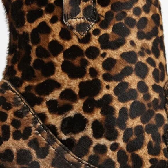 All Saints Rolene hair calf animal print zippered cowboy bootie 36 - Picture 5 of 13